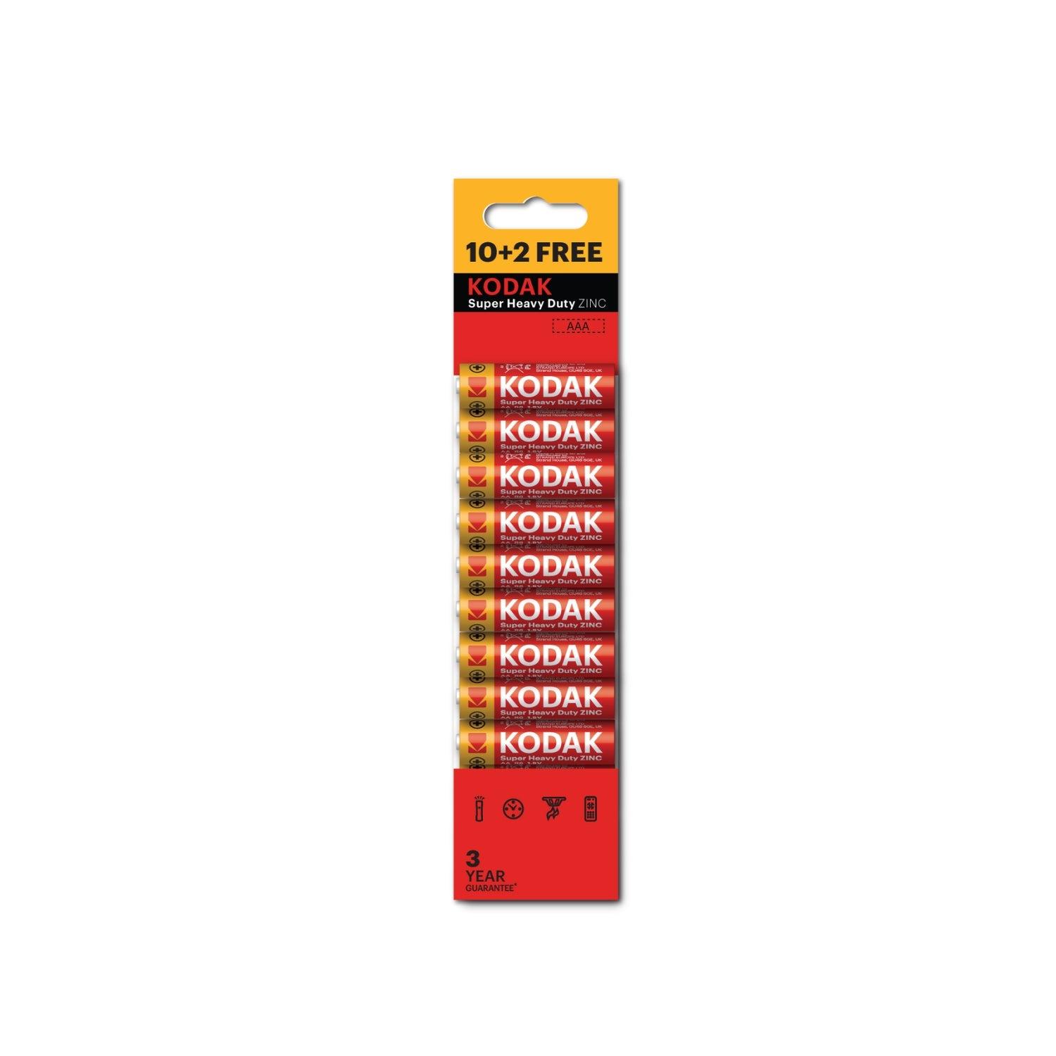 بطارية ريموت صغيرة AAA زنك 12 قطعة كوداك Kodak Zinc Super Heavy Duty Aaa Battery