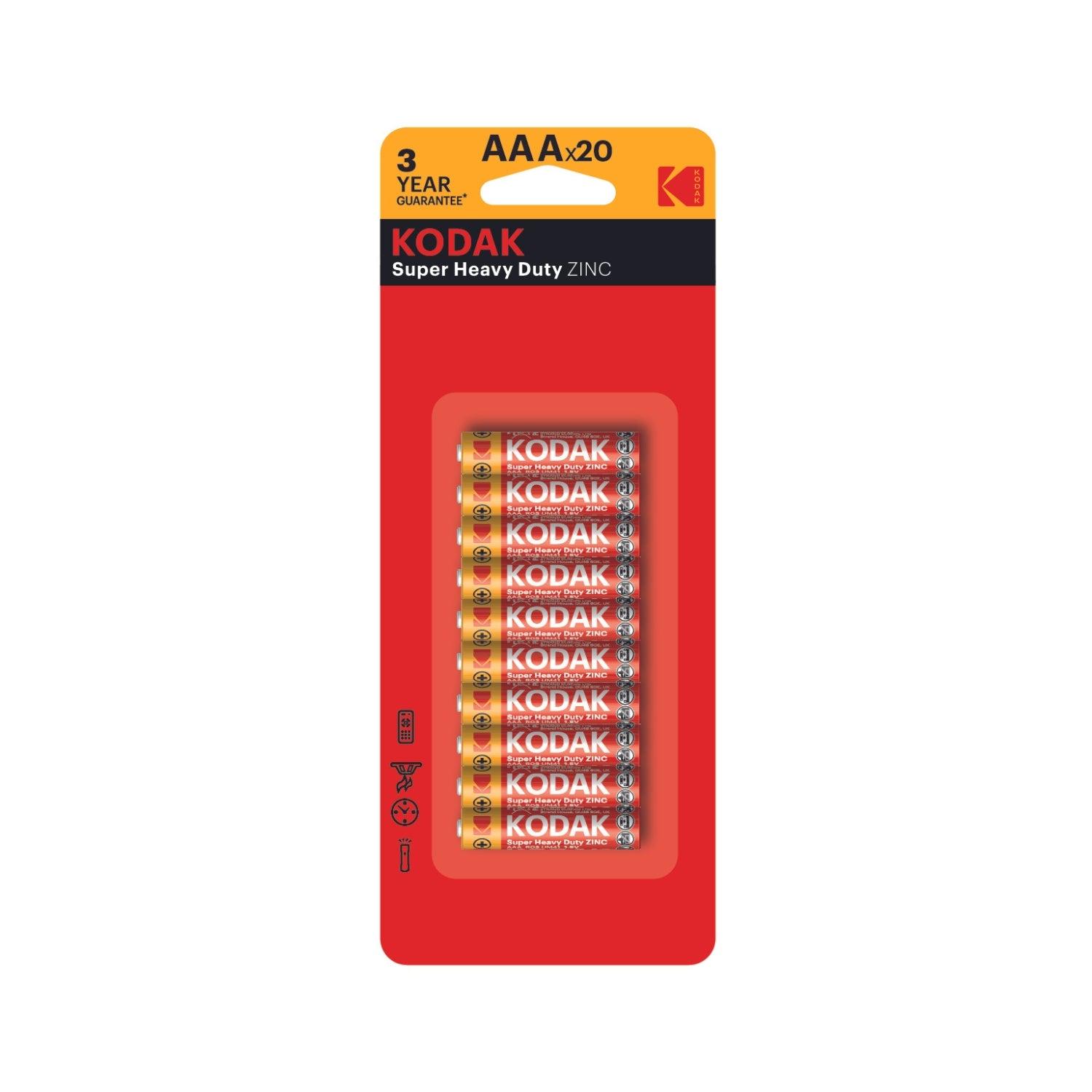 بطارية ريموت صغيرة AAA زنك 20 قطعة كوداك Kodak Zinc Super Heavy Duty Aaa Battery