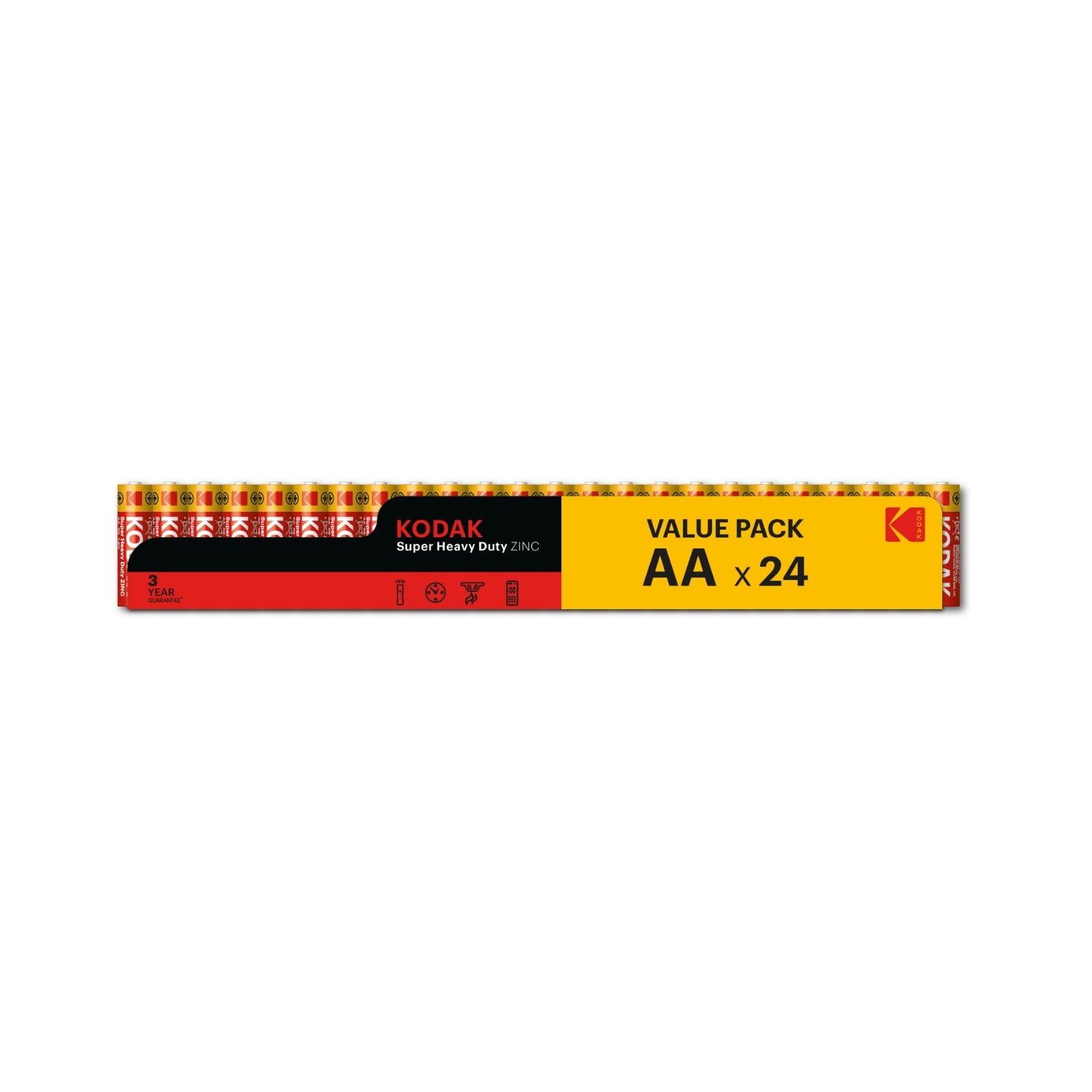 بطاريات ريموت زنك AA مجموعة 24 بطارية كوداك Kodak Zinc Super Heavy Duty Aa Battery