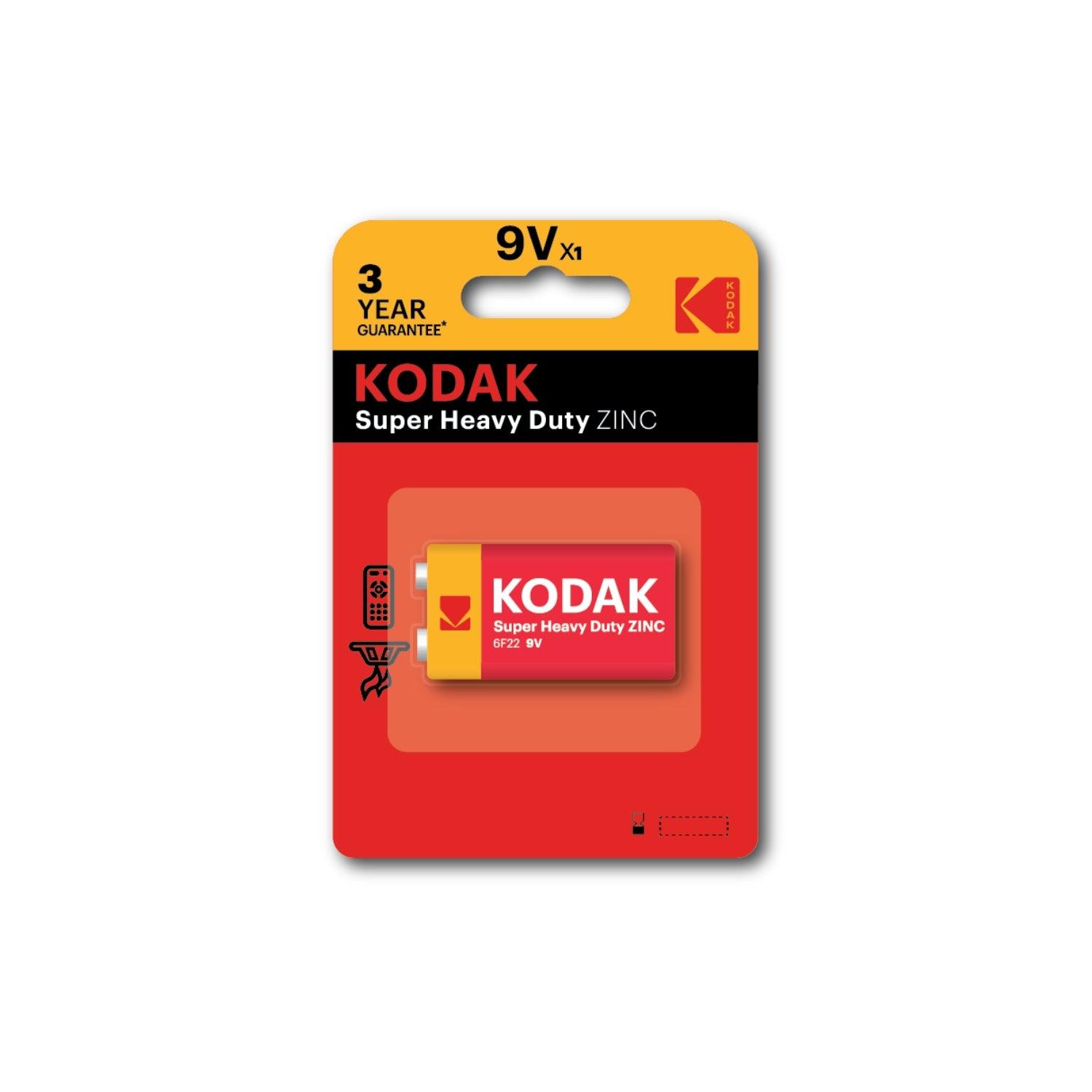 بطارية 9 فولت زنك كوداك Kodak Zinc Super Heavy Duty 9v Battery