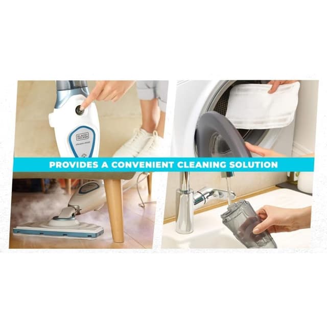 Black+Decker 1300w Steam Mop With Superheated Steam, Swivel Head And Microfibre Pad