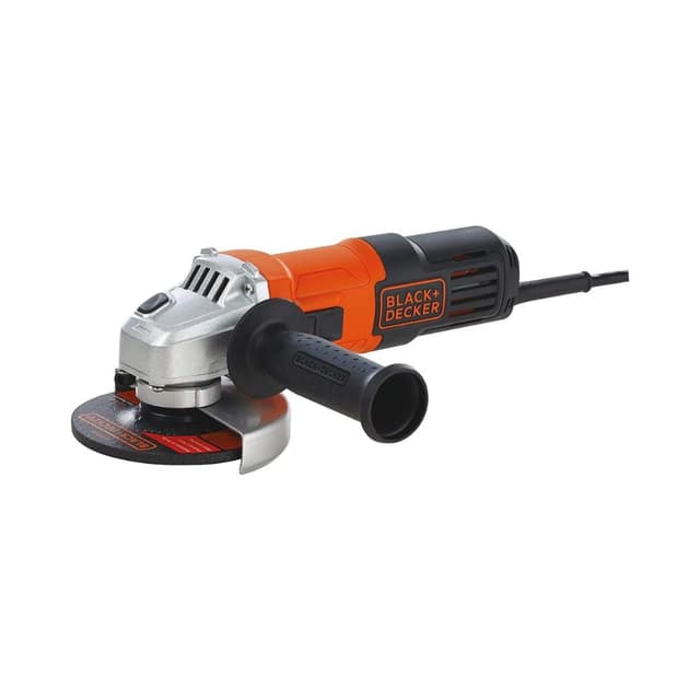 Black+Decker 650w 100mm Small Angle Grinder With Slider Switch & Side Handle