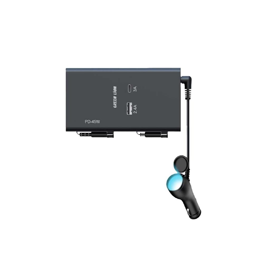 Green Lion Backseat Car Charger - Black