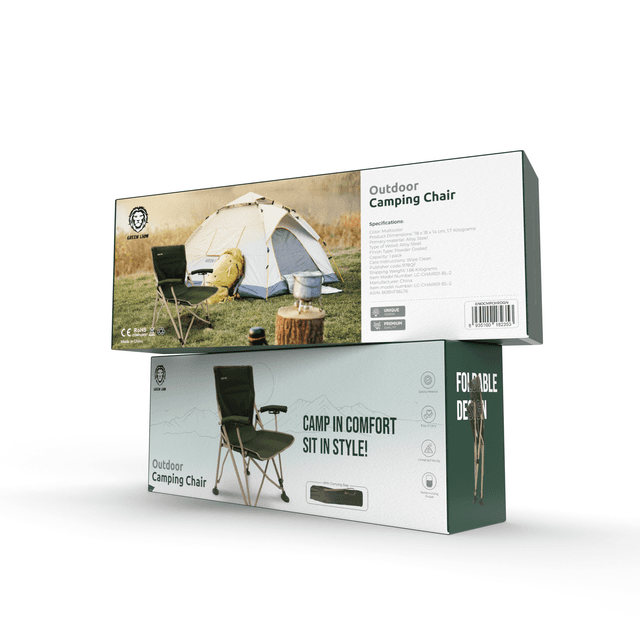 Green Lion Outdoor Camping Chair with Carrying Bag - Dark Green