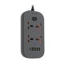 فيش متعدد المخارج من جرين ليون 5 منافذ يو اس بي ايه و يو اس بي 2 متر 2500 وات بلون رمادي Green Lion Power Socket  5 USB - A & 1 Type C  2 Meter 2500W Gray