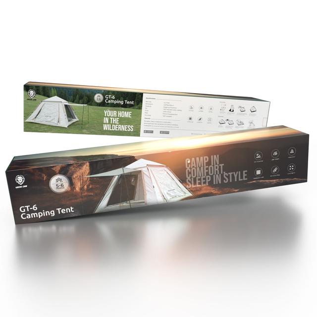 خيمة تخييم مع شبكة تهوية لتوفير الراحة بيج غرين ليونGreen Lion GT-6 Camping Tent