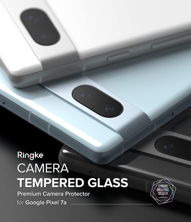 Ringke Glass Camera Protector [3 Pack] Compatible with Google Pixel 7a Hard Tempered Glass Protector Ultra-Thin Case-Friendly Full-Cover Camera Lens Protector for Pixel 7a