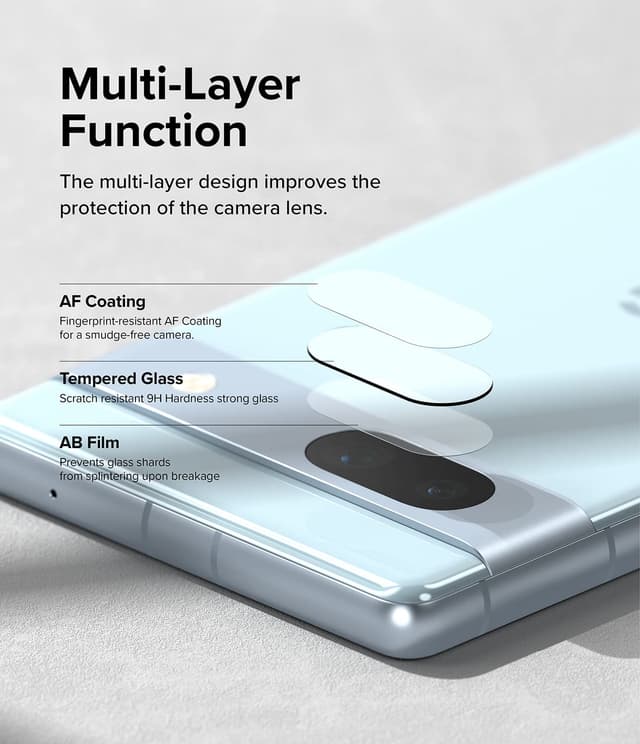 Ringke Glass Camera Protector [3 Pack] Compatible with Google Pixel 7a Hard Tempered Glass Protector Ultra-Thin Case-Friendly Full-Cover Camera Lens Protector for Pixel 7a