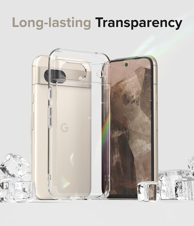 Ringke Fusion Compatible with Google Pixel 8a Case, Translucent Anti-Scratch Hard PC Back Shockproof TPU Bumper Protective Phone Cover for Pixel 8a (2024) - Clear