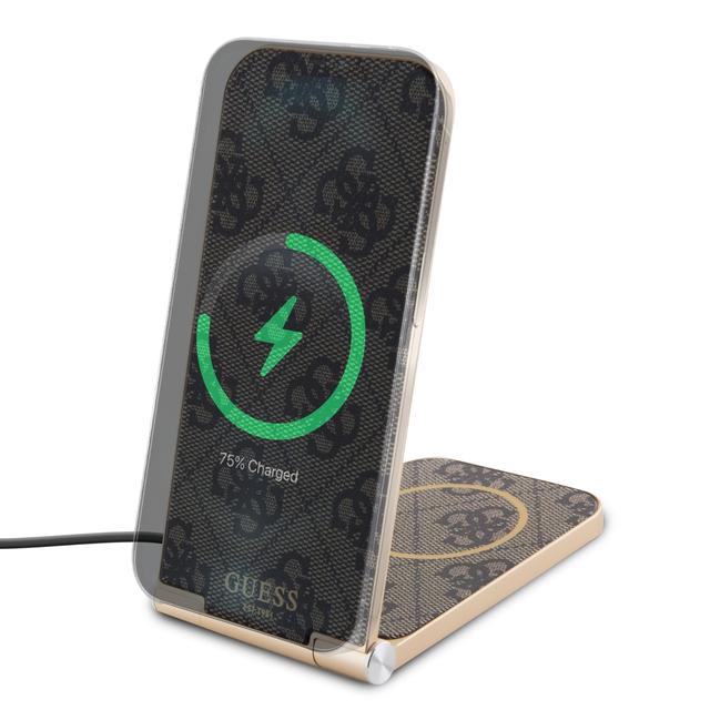 شاحن لاسلكي 15 وات بني جيس Guess Magnetic Desk Charger With 4G Pattern - SW1hZ2U6MzI3NDA4Ng==