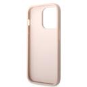 جراب ايفون 15 برو ماكس بشعار معدني من الجلد الصناعي بلون وردي من غيس Guess PU Leather Case with 4G Metal Logo for iPhone 15 Pro Max Pink