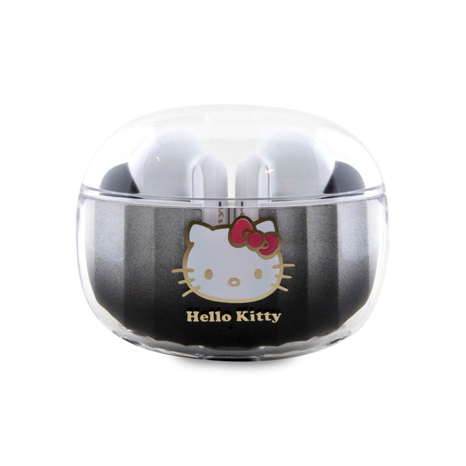 سماعة بلوتوث لاسلكية حقيقة بلون اسود متدرج من هيلو كاتي Hello Kitty True Wireless Earbuds Gradient Electroplating Logo Black