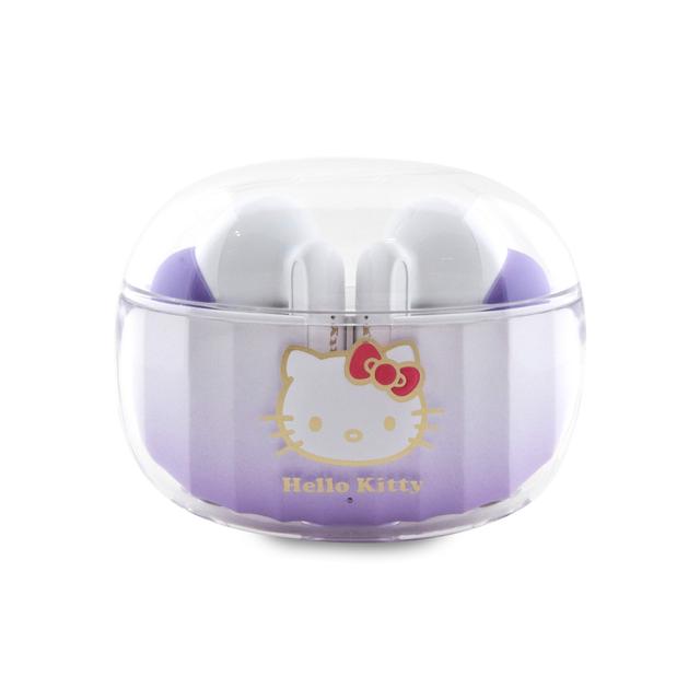 سماعة بلوتوث لاسلكية حقيقة بلون ارجواني متدرج من هيلو كاتي Hello Kitty True Wireless Earbuds Gradient Electroplating Logo Purple - SW1hZ2U6MzI3NDcwNw==