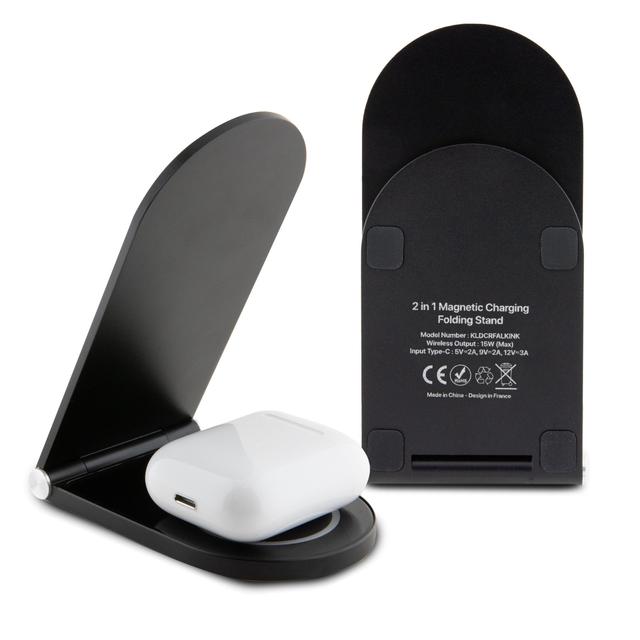 Karl 15W Magnetic Desk Charger With Ikonik Logo Design - Black - SW1hZ2U6MzI3NDA2Mw==