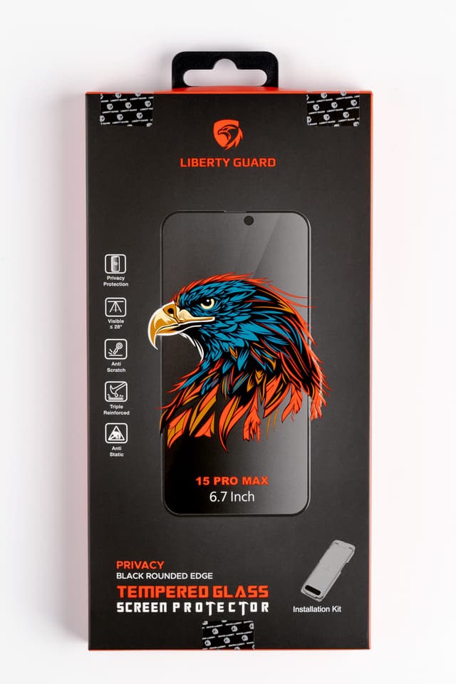 Liberty Guard 2.5D Full Cover Privacy 3rd Gen Triple Reinforced  iPhone 15ProMax - SW1hZ2U6MzI3NTQ4MA==