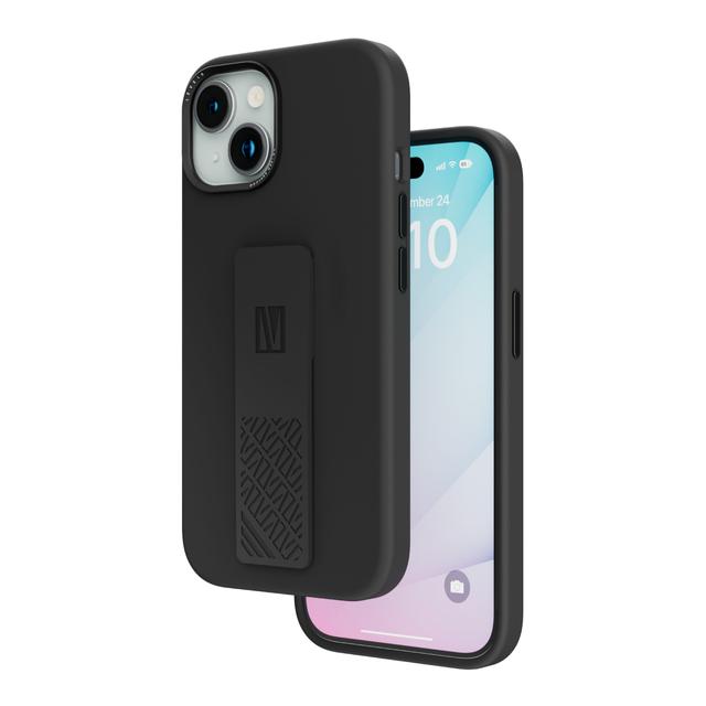 جراب ليفيلو مورفيكس سيليكون مع قبضة جلدية لهاتف ايفون 15 بلون اسود Levelo Morphix Silicone Case With Silicone Grip For iPhone 15 Black - SW1hZ2U6MzI3NTAxMQ==