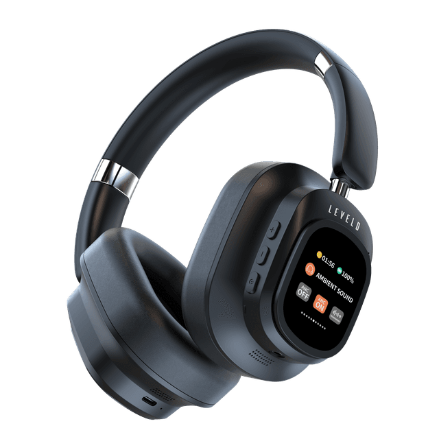 سماعات راس بشاشة ليد أسود ليفيلو Levelo VibeMaster Hybrid ANC Headphone - SW1hZ2U6MzI3NDAwOA==