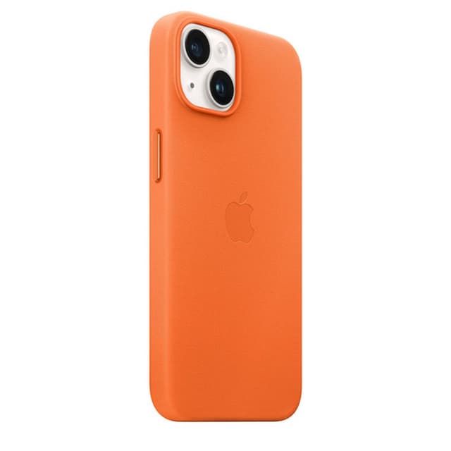 كفر ايفون 14 بلس جلدي اورنج مع ماك سيف من ابل Apple iPhone 14 Plus Leather Case with MagSafe Orange - 699603