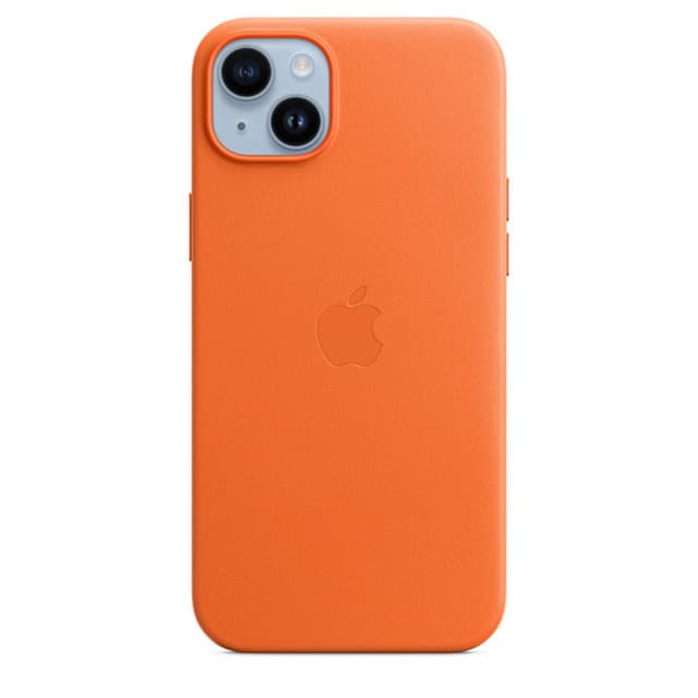 كفر ايفون 14 بلس جلدي اورنج مع ماك سيف من ابل Apple iPhone 14 Plus Leather Case with MagSafe Orange - 974410