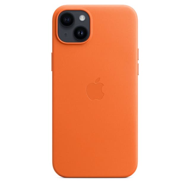 كفر ايفون 14 بلس جلدي اورنج مع ماك سيف من ابل Apple iPhone 14 Plus Leather Case with MagSafe Orange - 699605