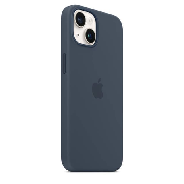 جراب ايفون 14 بلس ماج سيف سيليكون سماوي داكن من ابل Apple iPhone 14 Plus Silicone Case with MagSafe Storm Blue