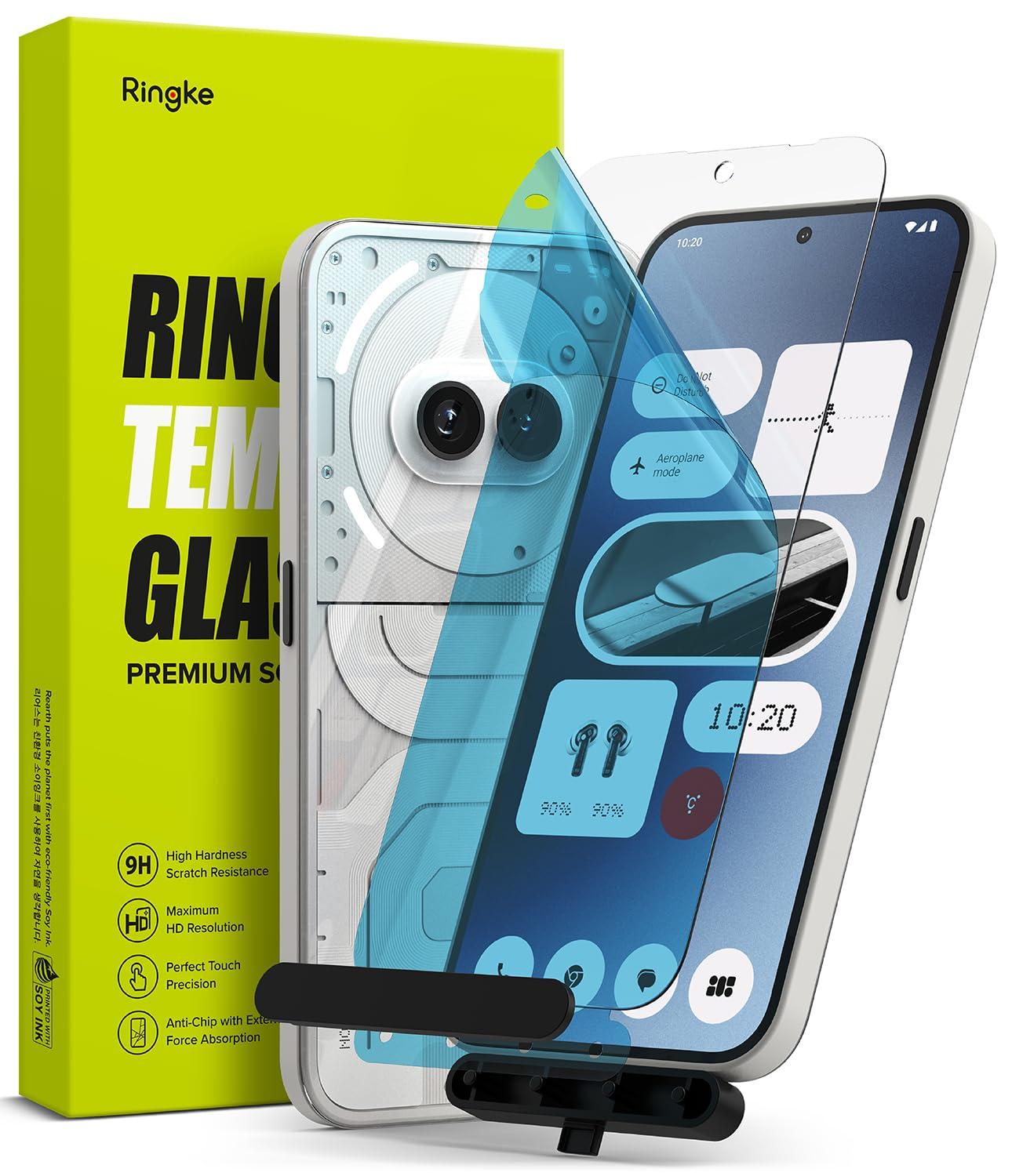 لاصقة حماية شاشة لهاتف ناثينج فون 2a زجاج 2 قطعة رينجكي Ringke Full Cover Tempered Glass Screen Protector Compatible with Nothing Phone (2a)