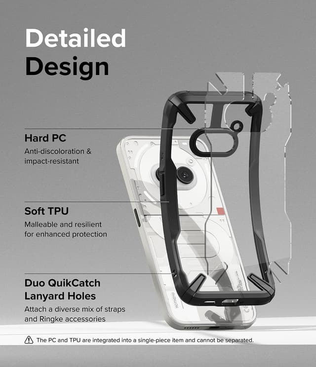 Ringke Fusion-X Compatible with Nothing Phone (2a) Case , Anti-Scratch Dual Coating Advanced Rugged Hybrid Heavy Duty Bumper Phone Case Cover - Black