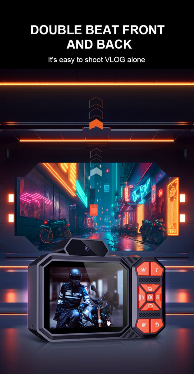 Porodo 48MP Full HD 1080 Digital Camera 18X digital Zoom - Orange