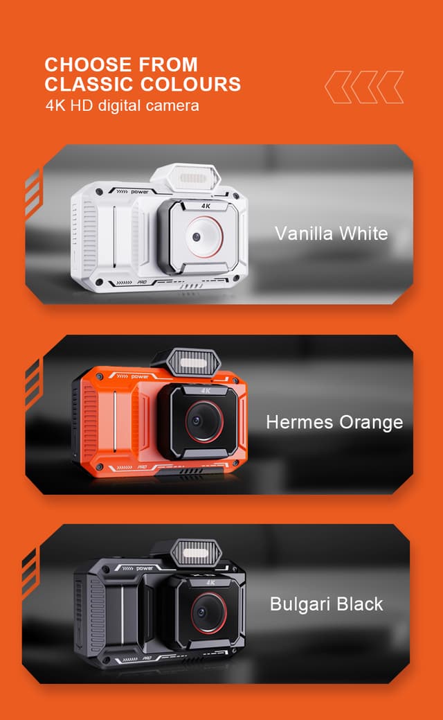 Porodo 48MP Full HD 1080 Digital Camera 18X digital Zoom - Orange