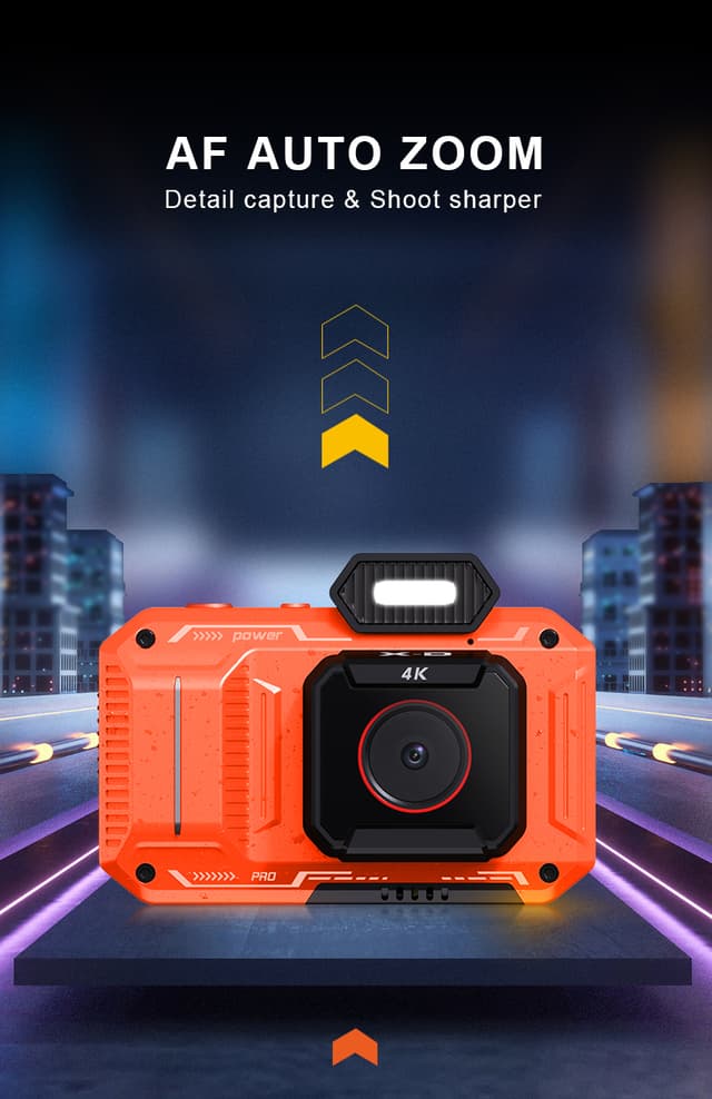 Porodo 48MP Full HD 1080 Digital Camera 18X digital Zoom - Orange