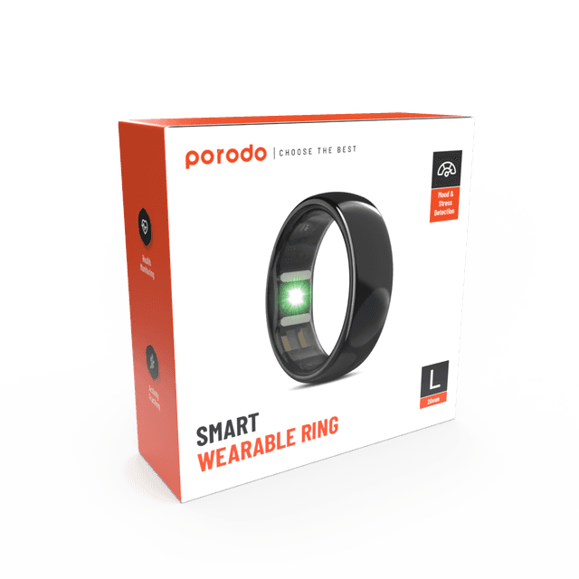 Porodo Smart Wearable Ring Size 10 - Black - SW1hZ2U6MzI3MzcwNw==