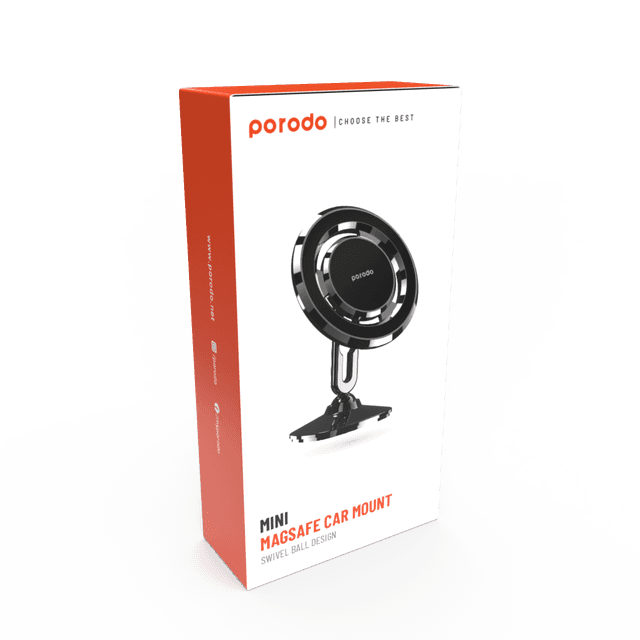 Porodo Stereoscopic Rotation Multiangle Control Magnetic Car Mount -  Black - SW1hZ2U6MzI3NjA2MA==