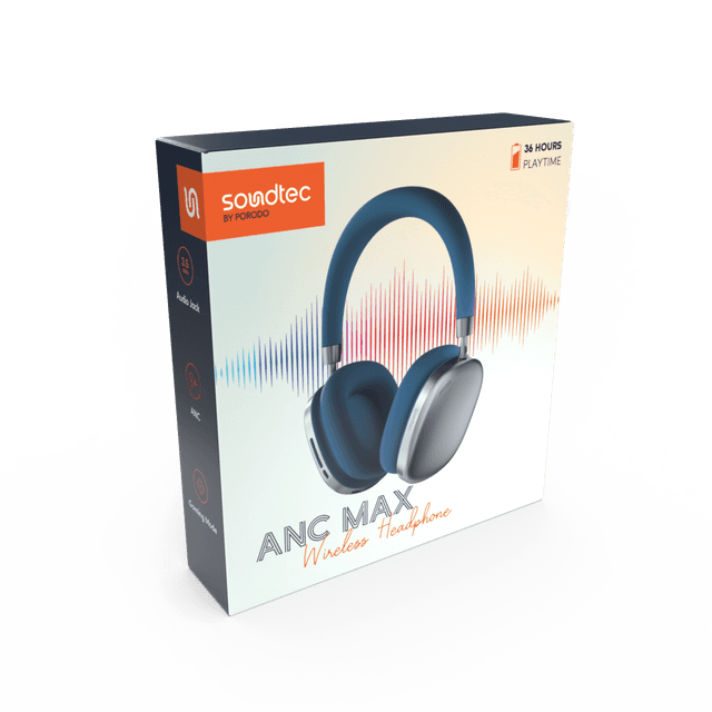 Porodo Soundtec Airpodmax ANC Headphone - Blue - SW1hZ2U6MzI3NDIxOQ==