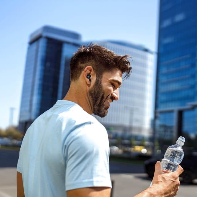 سماعة بلوتوث بورودو Soundtec Wonder TWS مع شاشة تعمل باللمس بلون اسود Porodo Soundtec Wonder TWS Earphone with Touch Screen Black