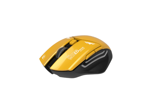 Porodo Gaming 2in1 2.4G Wireless Mouse DPI 1600 - Yellow - 700912