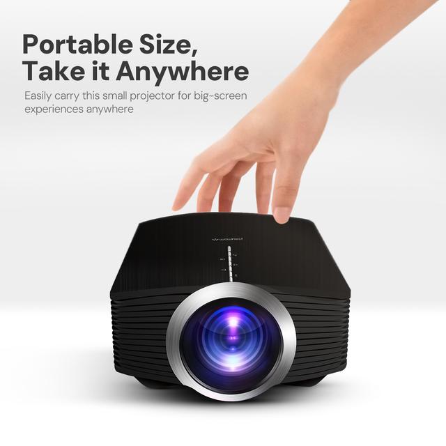 Wownect Mini Projector, LED Portable Projector Full HD 1080P Supported, Phone Projector Compatible with Smartphone, Laptop, TV Stick Connection, Video Projectors for Kids Home Theater - SW1hZ2U6MzI4ODg4Mg==