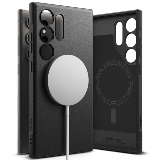 Ringke Onyx Magnetic Compatible with Samsung S24 Ultra 5G (2024) Case Enhanced Grip Tough Flexible TPU Shockproof Rugged TPU Bumper Drop Protection Phone Cover -Black