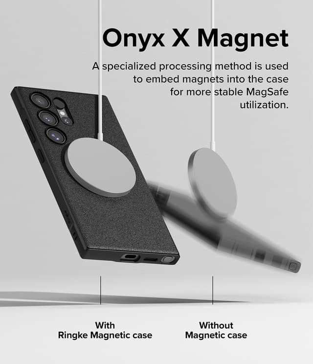 Ringke Onyx Magnetic Compatible with Samsung S24 Ultra 5G (2024) Case Enhanced Grip Tough Flexible TPU Shockproof Rugged TPU Bumper Drop Protection Phone Cover -Black
