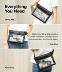 Ringke Waterproof Sling Bag IPX8 Underwater Phone Case Pouch One Touch Lock Air Pocket Float Universal Durable Crossbody Dry Bag with Adjustable Strap - Black