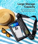 Ringke Waterproof Sling Bag IPX8 Underwater Phone Case Pouch One Touch Lock Air Pocket Float Universal Durable Crossbody Dry Bag with Adjustable Strap - Black