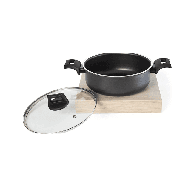 Black+Decker 24cm Non-Stick Casserole, Stockpot & Stewpot With Glass Lid And 5 Layer Ptfe Teflon Non-Stick Spray Coating - SW1hZ2U6MzIzODQ5MQ==