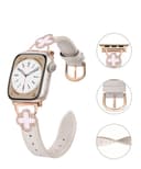 سوار ساعة ابل 38/40/41 ملم جلد للنساء بيج او اوزون O Ozone Leather Band Compatible with Apple Watch