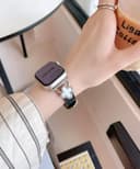 سوار ساعة ابل 38/40/41 ملم جلد للنساء بيج او اوزون O Ozone Leather Band Compatible with Apple Watch