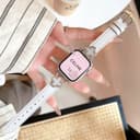 سوار ساعة ابل 38/40/41 ملم جلد للنساء بيج او اوزون O Ozone Leather Band Compatible with Apple Watch