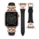 سوار ساعة ابل 38/40/41 ملم جلد للنساء أسود او اوزون O Ozone Leather Band Compatible with Apple Watch