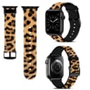 O Ozone Silicone Bands Compatible with Apple Watch Straps 38mm 40mm 41mm Women Men, Stylish Pattern Silicone Straps Replacement Watch Bands for iWatch Series 9 8 7 6 5 4 3 2 1 SE- Leopard Print