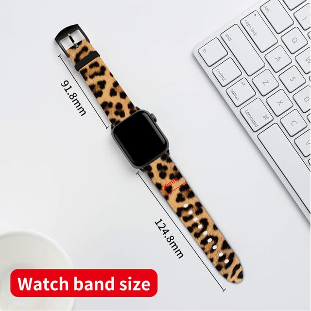O Ozone Silicone Bands Compatible with Apple Watch Straps 38mm 40mm 41mm Women Men, Stylish Pattern Silicone Straps Replacement Watch Bands for iWatch Series 9 8 7 6 5 4 3 2 1 SE- Leopard Print