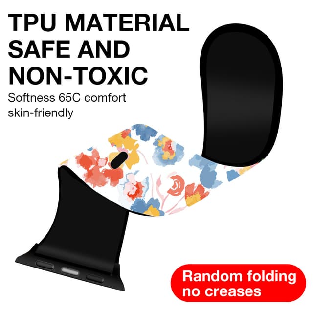 O Ozone Silicone Bands Compatible with Apple Watch Straps 38mm 40mm 41mm Women Men, Stylish Pattern Silicone Straps Replacement Watch Bands for iWatch Series 9 8 7 6 5 4 3 2 1 SE- Colorful