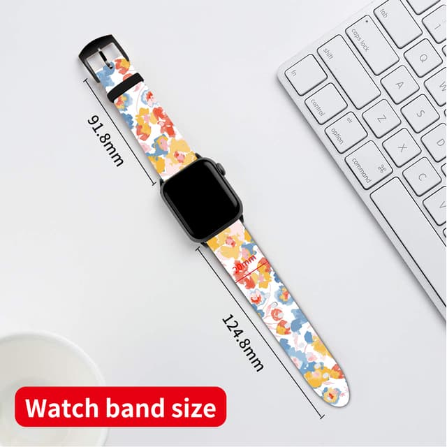 O Ozone Silicone Bands Compatible with Apple Watch Straps 38mm 40mm 41mm Women Men, Stylish Pattern Silicone Straps Replacement Watch Bands for iWatch Series 9 8 7 6 5 4 3 2 1 SE- Colorful