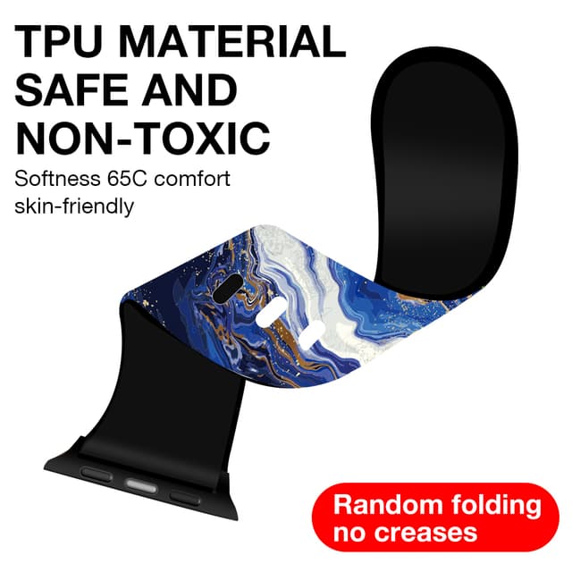 O Ozone Silicone Bands Compatible with Apple Watch Straps 38mm 40mm 41mm Women Men, Stylish Pattern Silicone Straps Replacement Watch Bands for iWatch Series 9 8 7 6 5 4 3 2 1 SE- Blue Marble